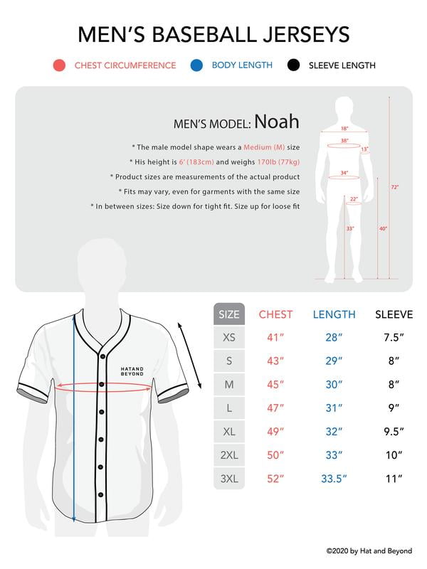 Hat and Beyond Men's Active Baseball Button Down Jersey Sportswear