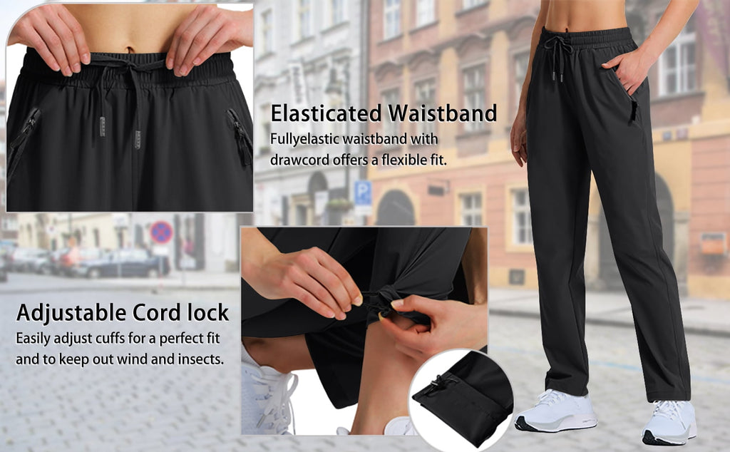 Rosvigor Womens Hiking Pants Lightweight Cargo Joggers Quick Dry Pants Athletic Travel Trousers