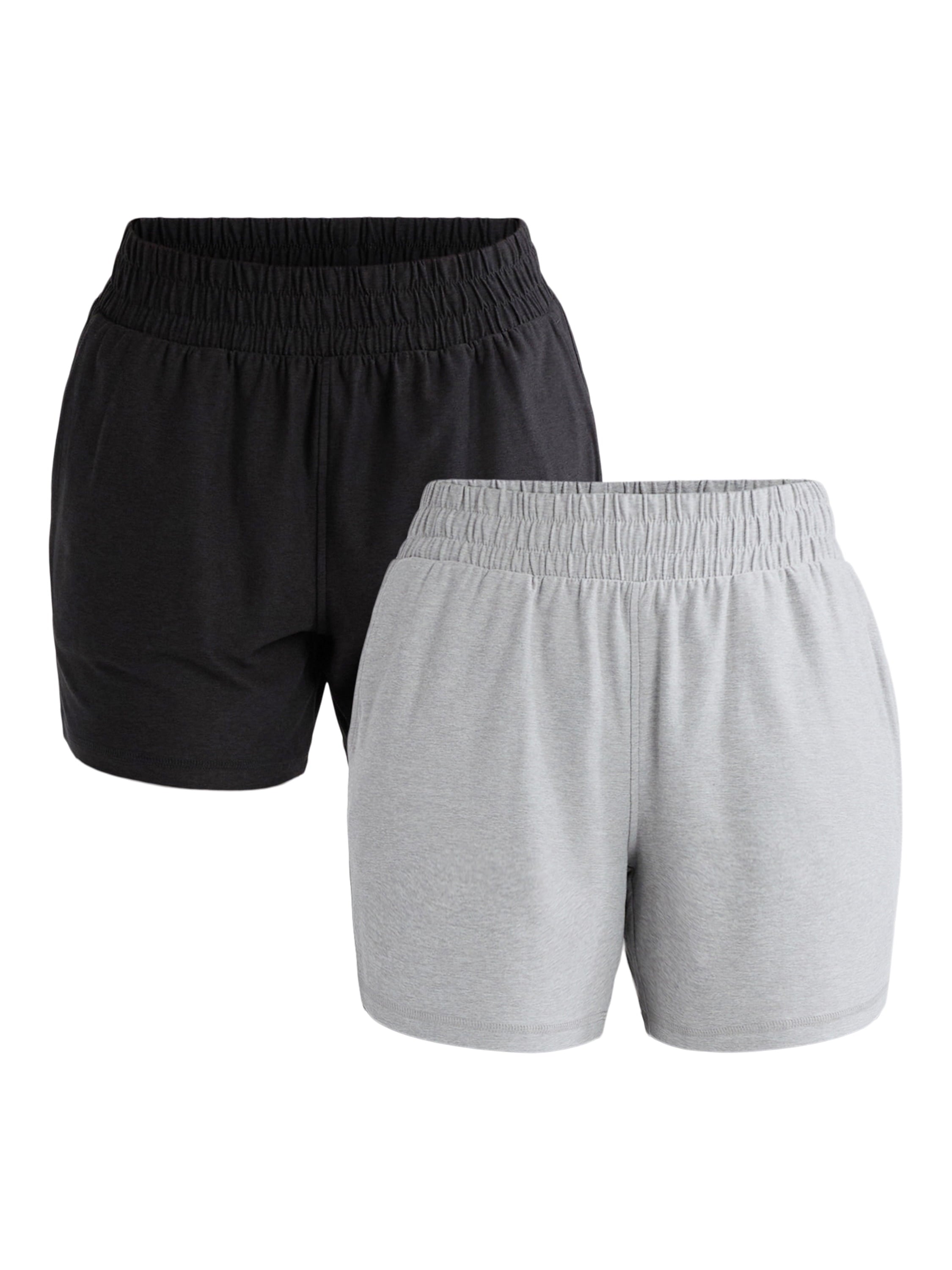 Athletic Works Women's and Women’s Plus ButterCore Soft Performance Gym Shorts, Available in 1, 2 and 5-Pack, Sizes XS-4X