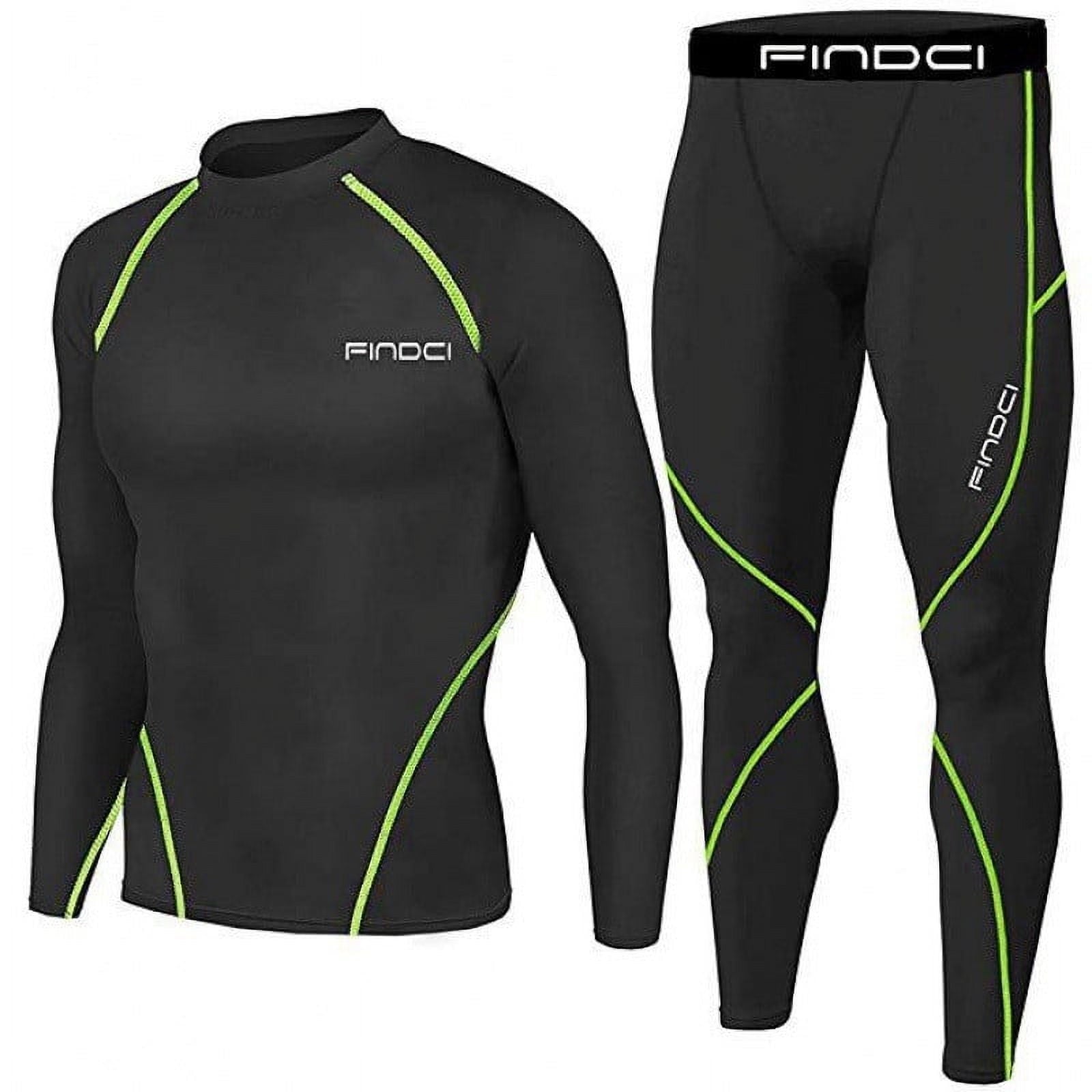 Dagegui Men's Compression Shirt Set Quick Dry Gym Workout Sweatsuits Base Layer 2 Piece Sets Activewear Tracksuits Outfits Today Clearance Sky Blue S