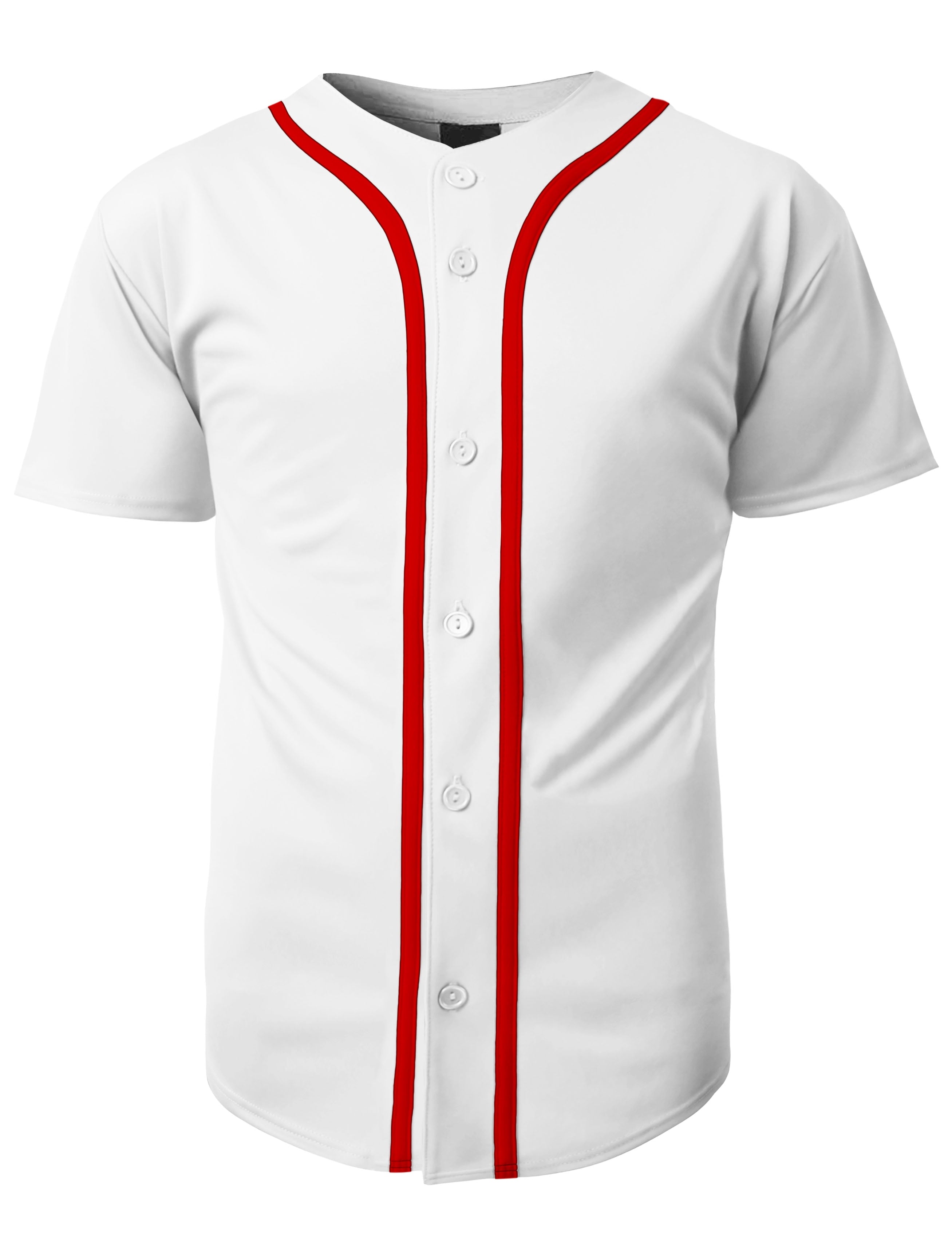 Hat and Beyond Men's Active Baseball Button Down Jersey Sportswear