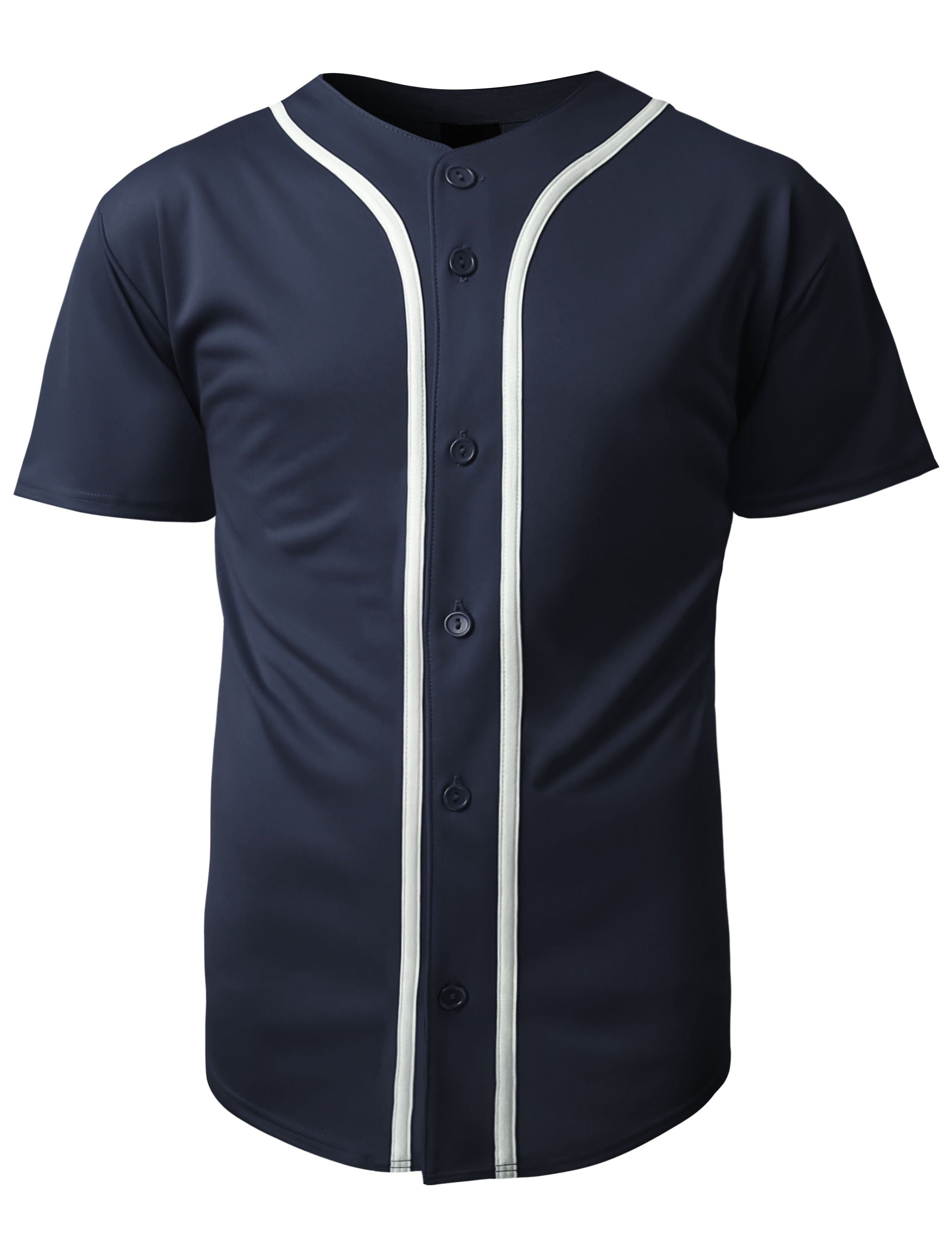 Hat and Beyond Men's Active Baseball Button Down Jersey Sportswear