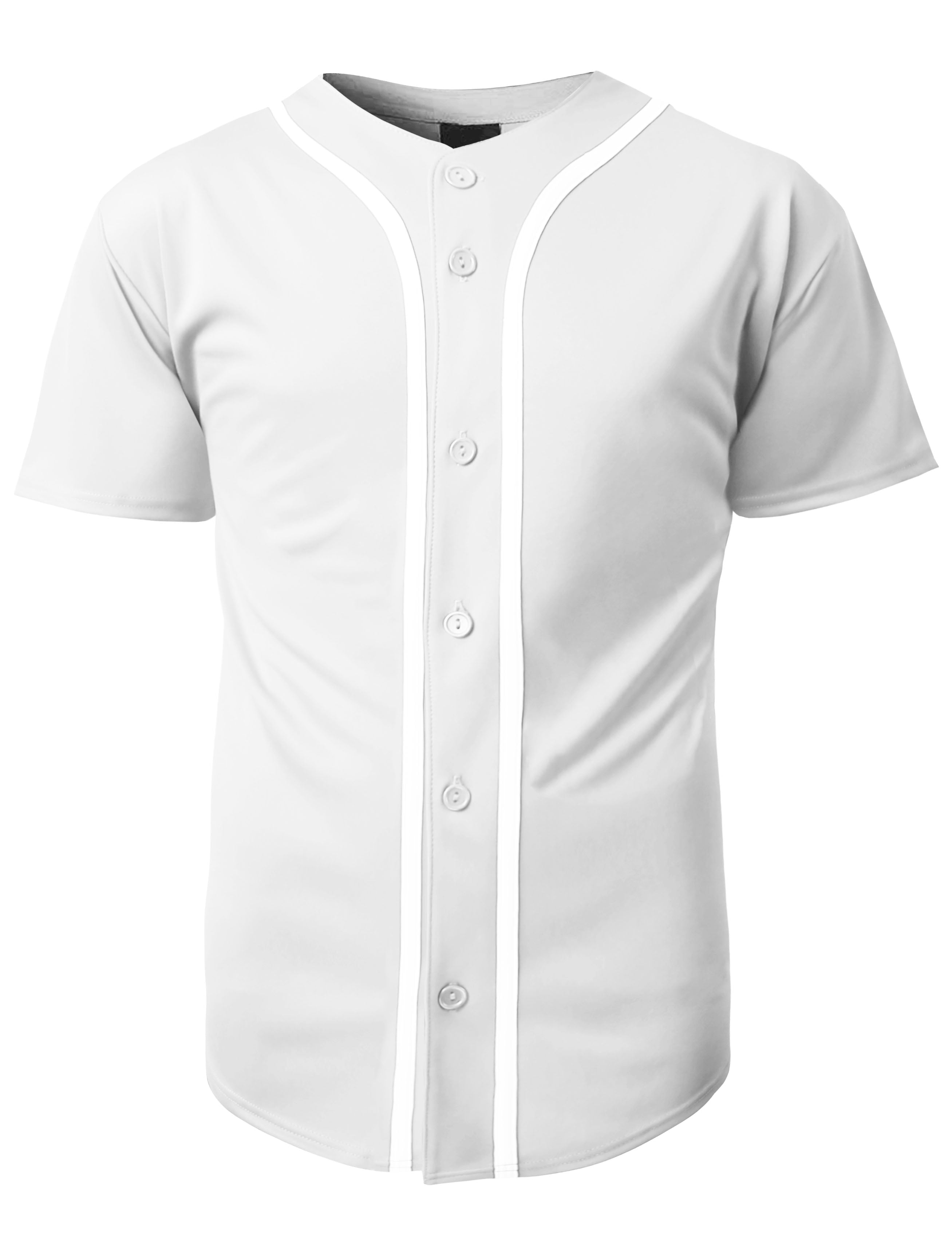 Hat and Beyond Men's Active Baseball Button Down Jersey Sportswear