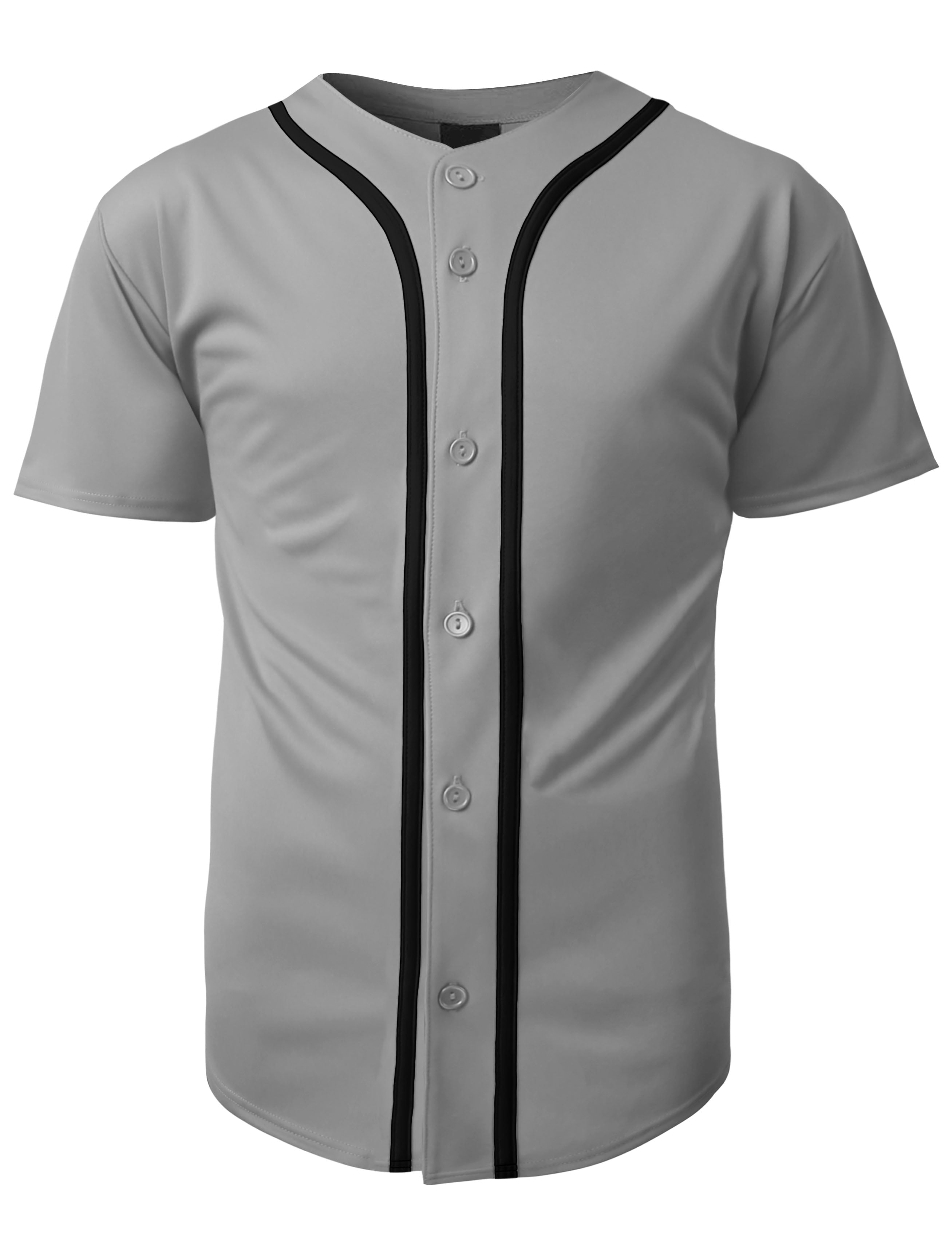 Hat and Beyond Men's Active Baseball Button Down Jersey Sportswear