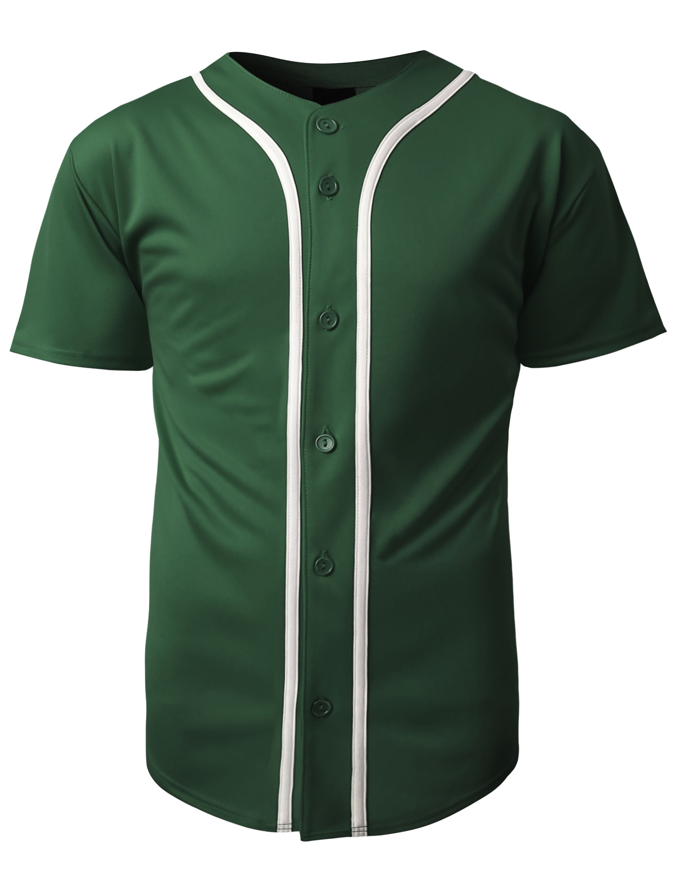 Hat and Beyond Men's Active Baseball Button Down Jersey Sportswear
