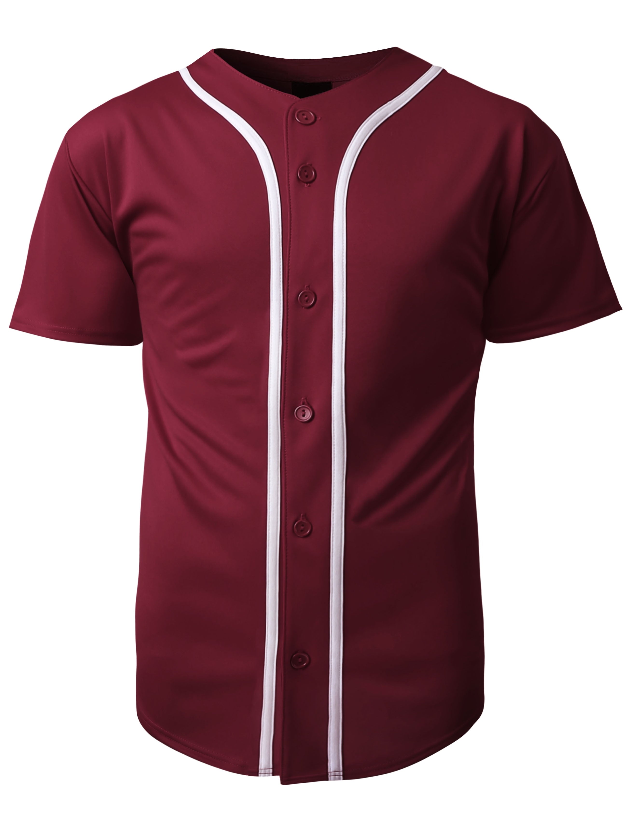 Hat and Beyond Men's Active Baseball Button Down Jersey Sportswear