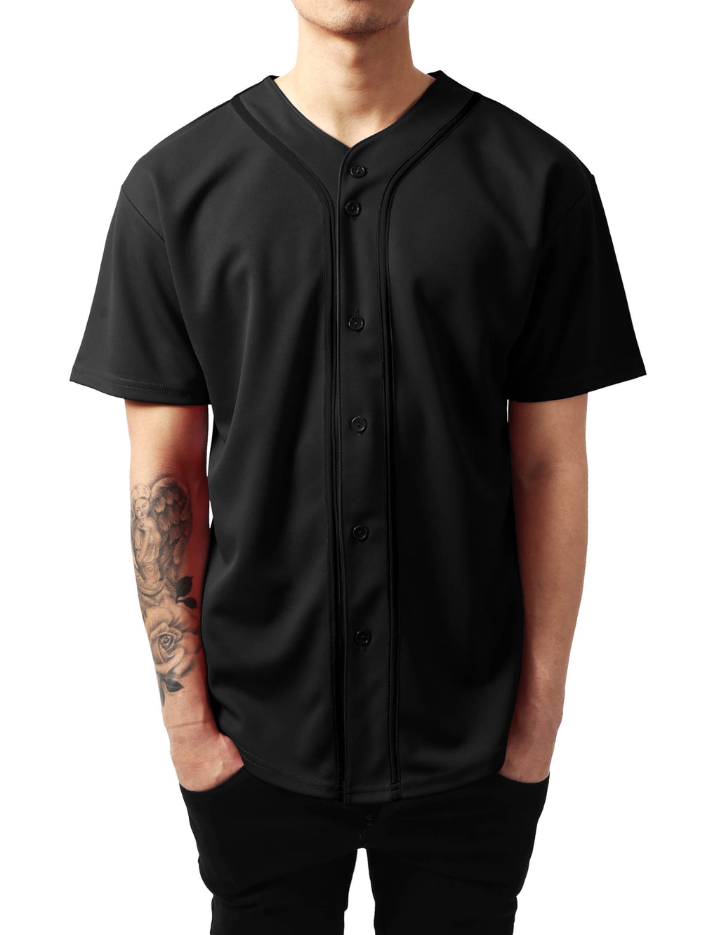 Hat and Beyond Men's Active Baseball Button Down Jersey Sportswear