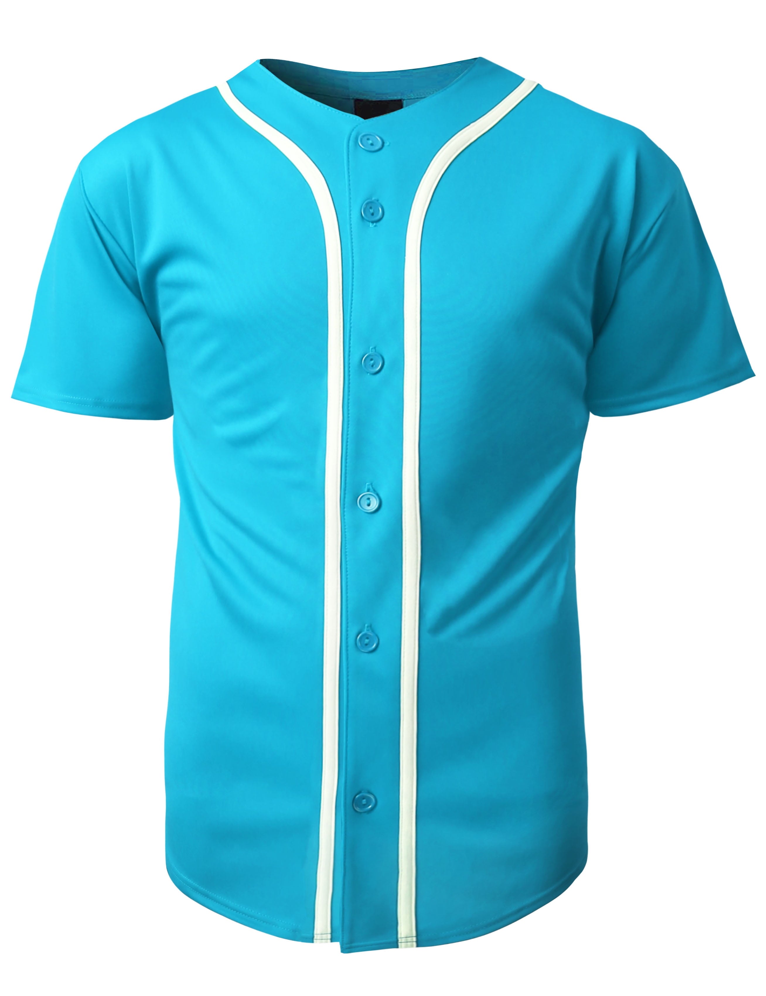 Hat and Beyond Men's Active Baseball Button Down Jersey Sportswear