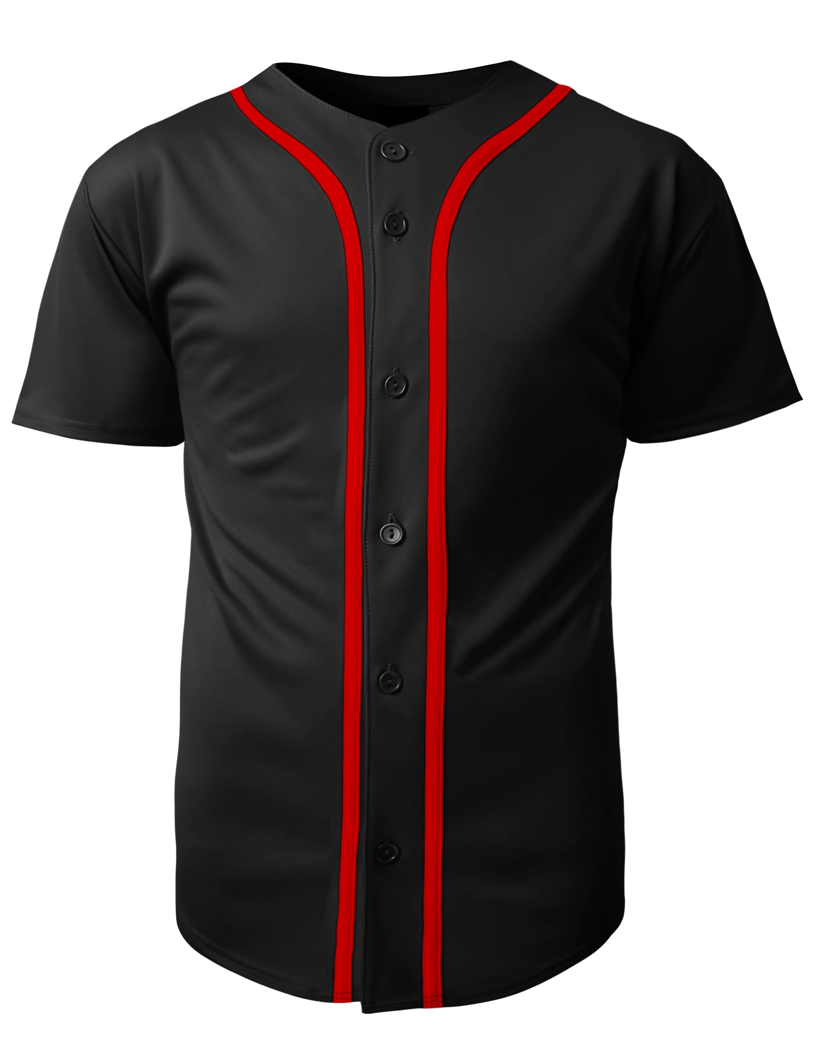 Hat and Beyond Men's Active Baseball Button Down Jersey Sportswear