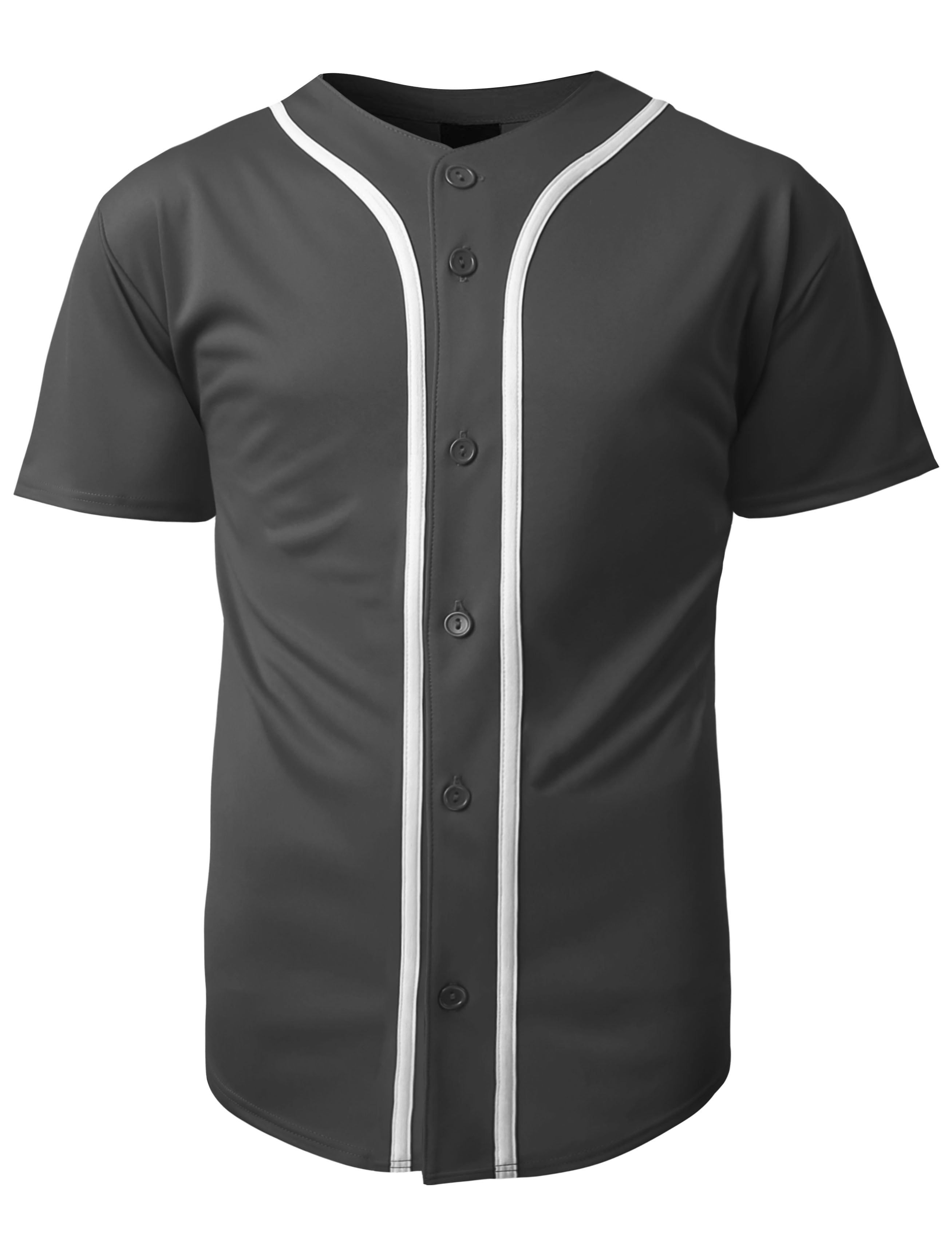 Hat and Beyond Men's Active Baseball Button Down Jersey Sportswear