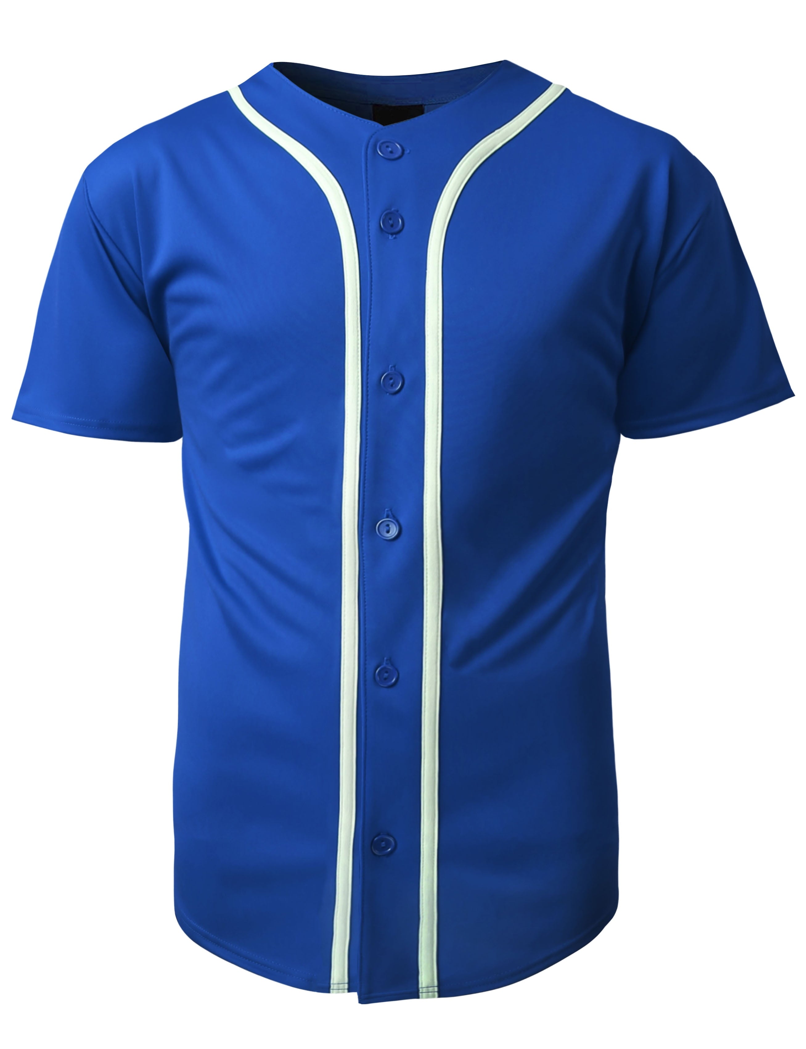 Hat and Beyond Men's Active Baseball Button Down Jersey Sportswear