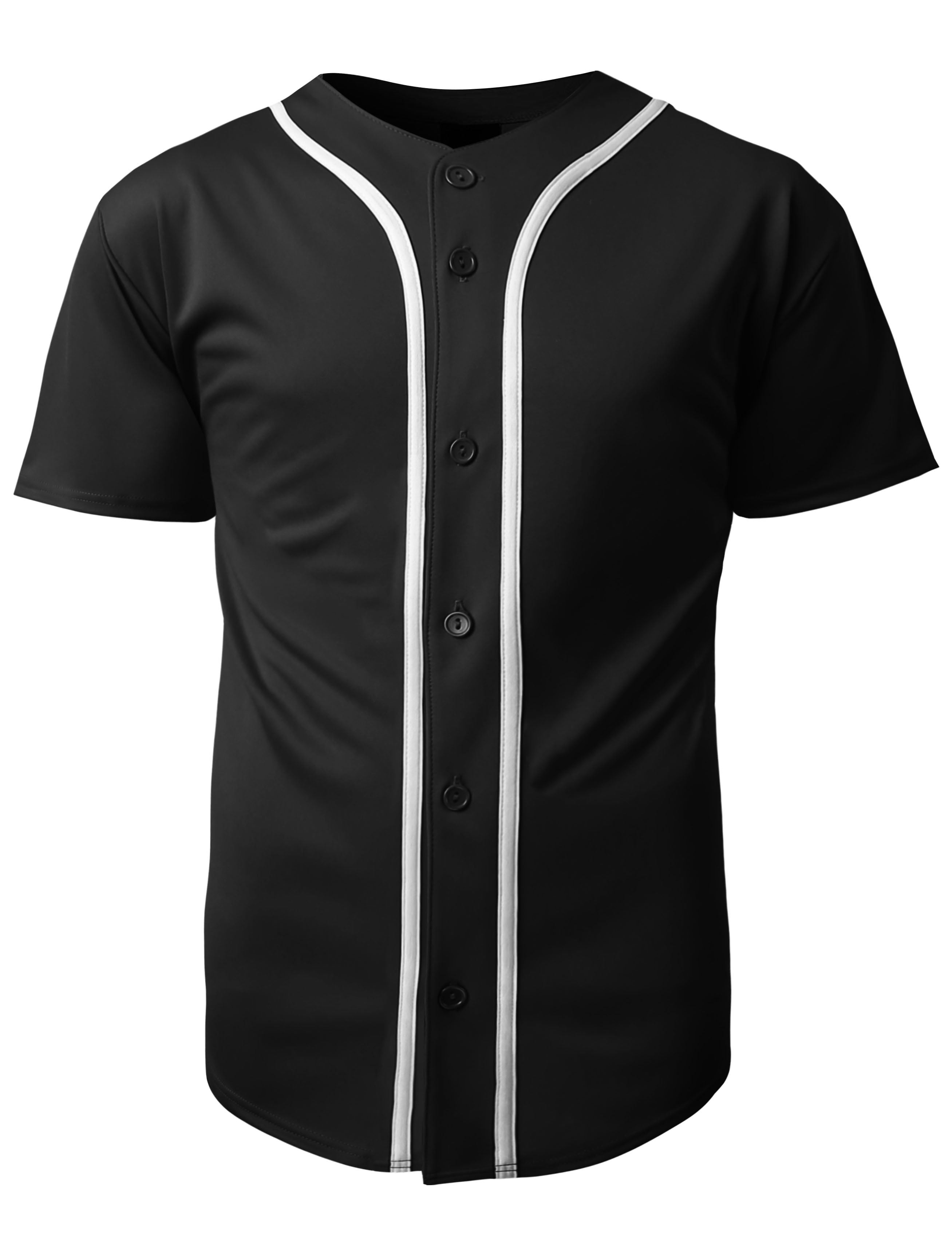 Hat and Beyond Men's Active Baseball Button Down Jersey Sportswear