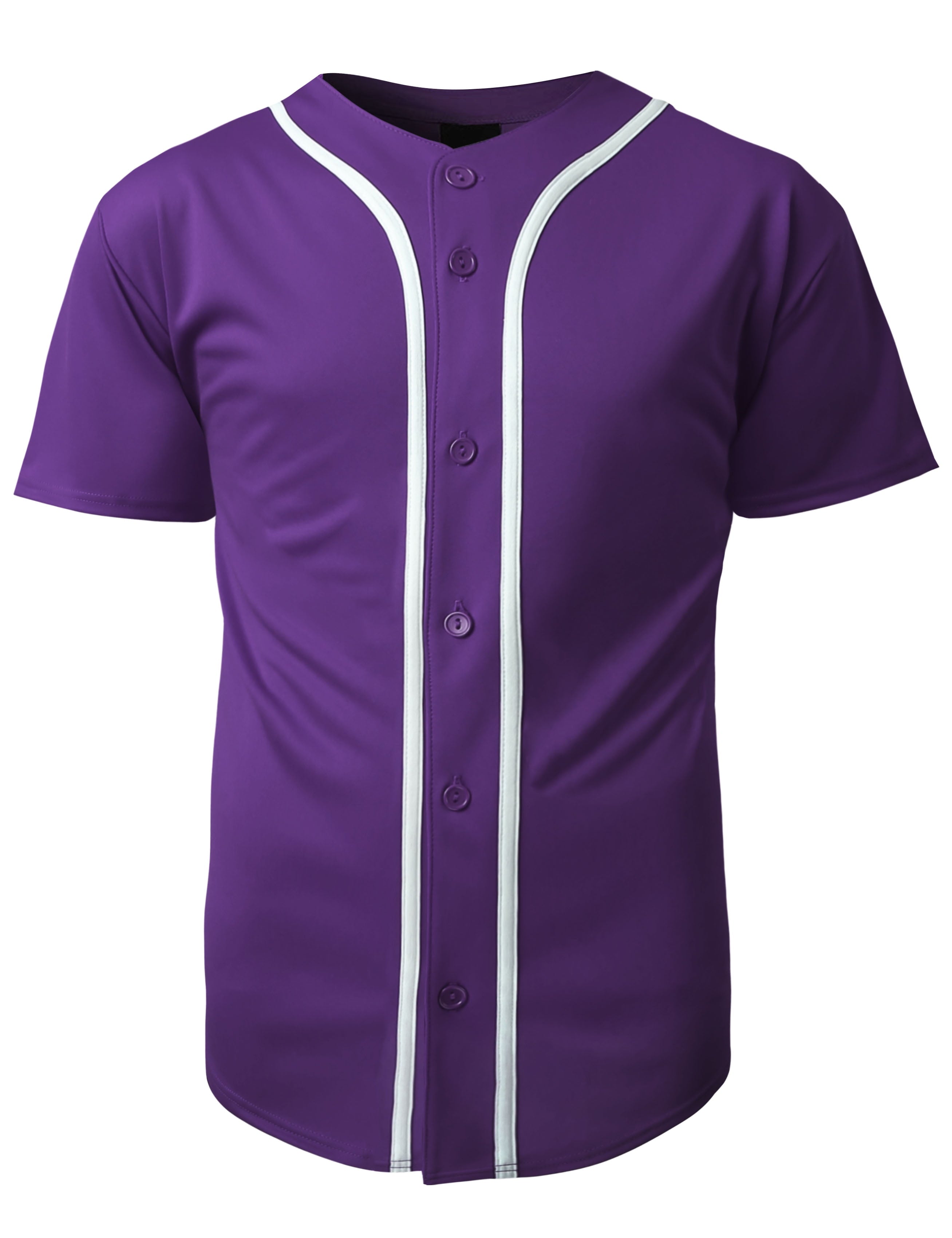 Hat and Beyond Men's Active Baseball Button Down Jersey Sportswear