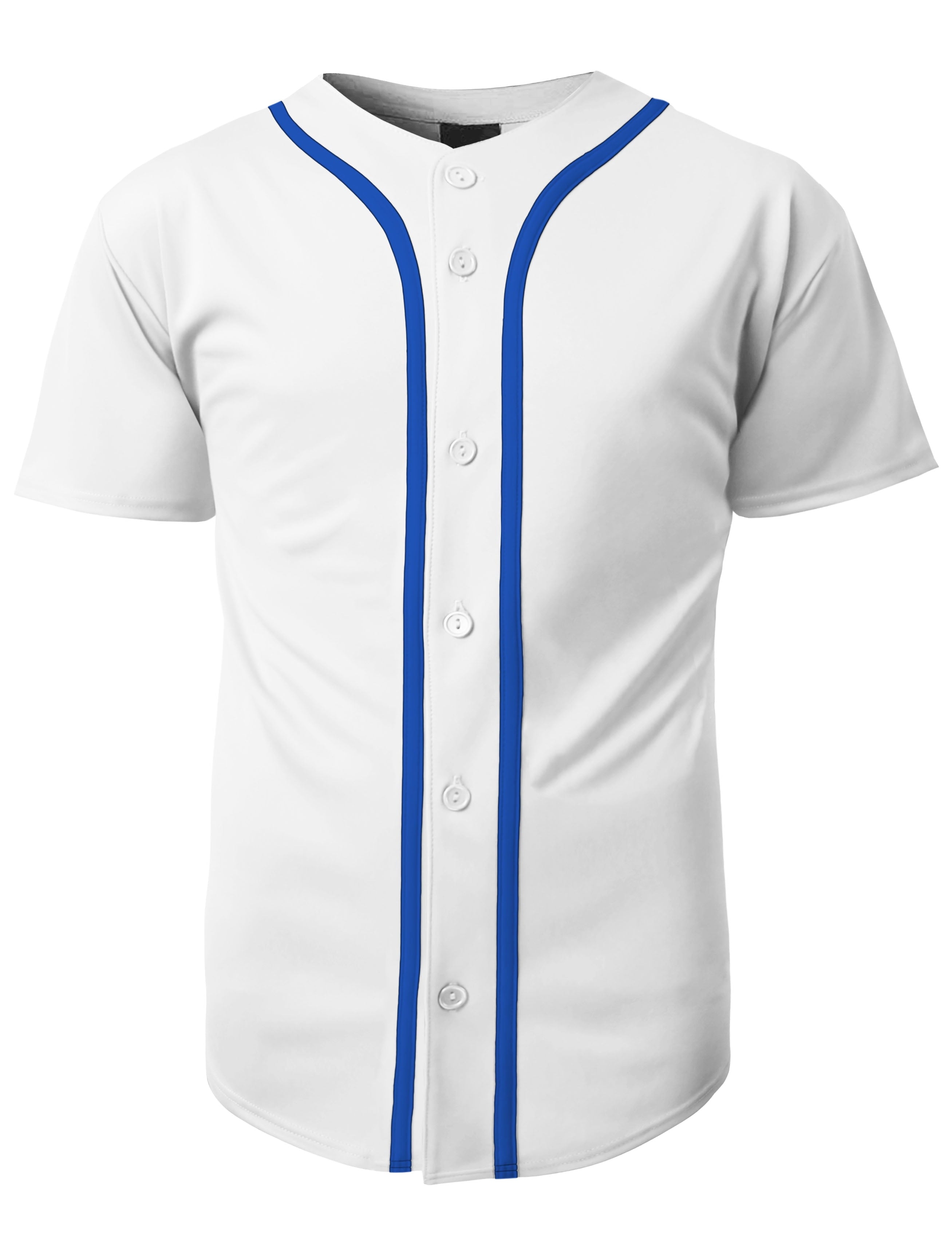 Hat and Beyond Men's Active Baseball Button Down Jersey Sportswear