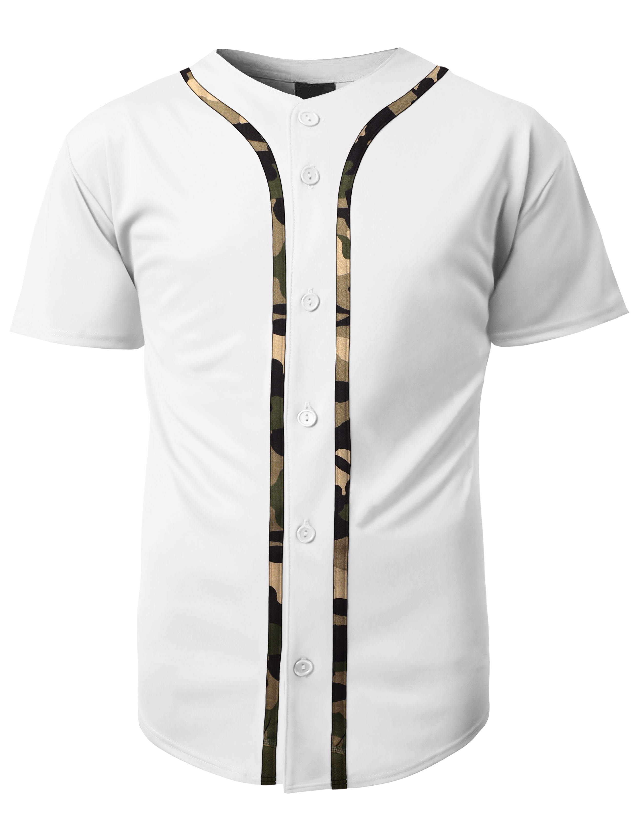 Hat and Beyond Men's Active Baseball Button Down Jersey Sportswear