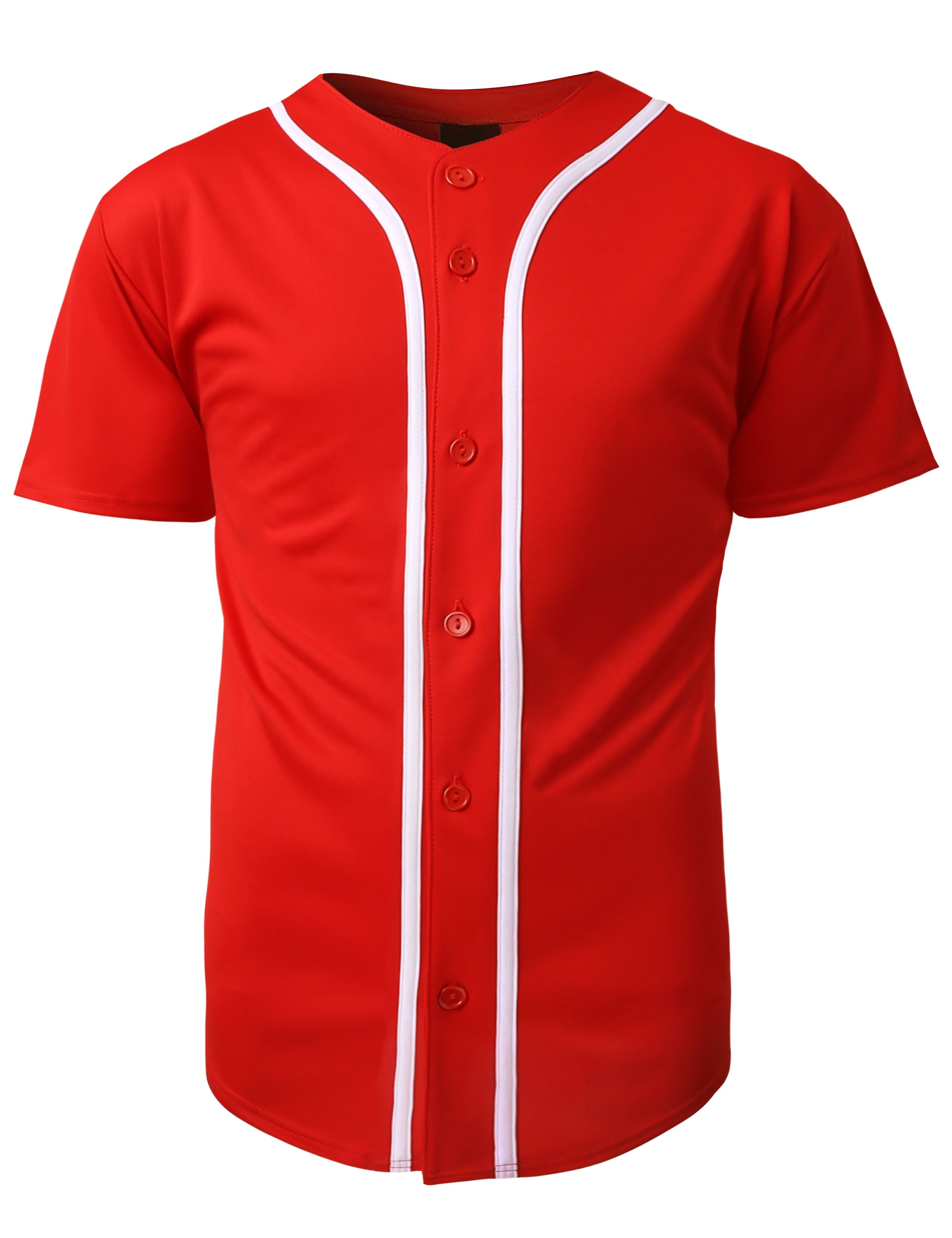 Hat and Beyond Men's Active Baseball Button Down Jersey Sportswear