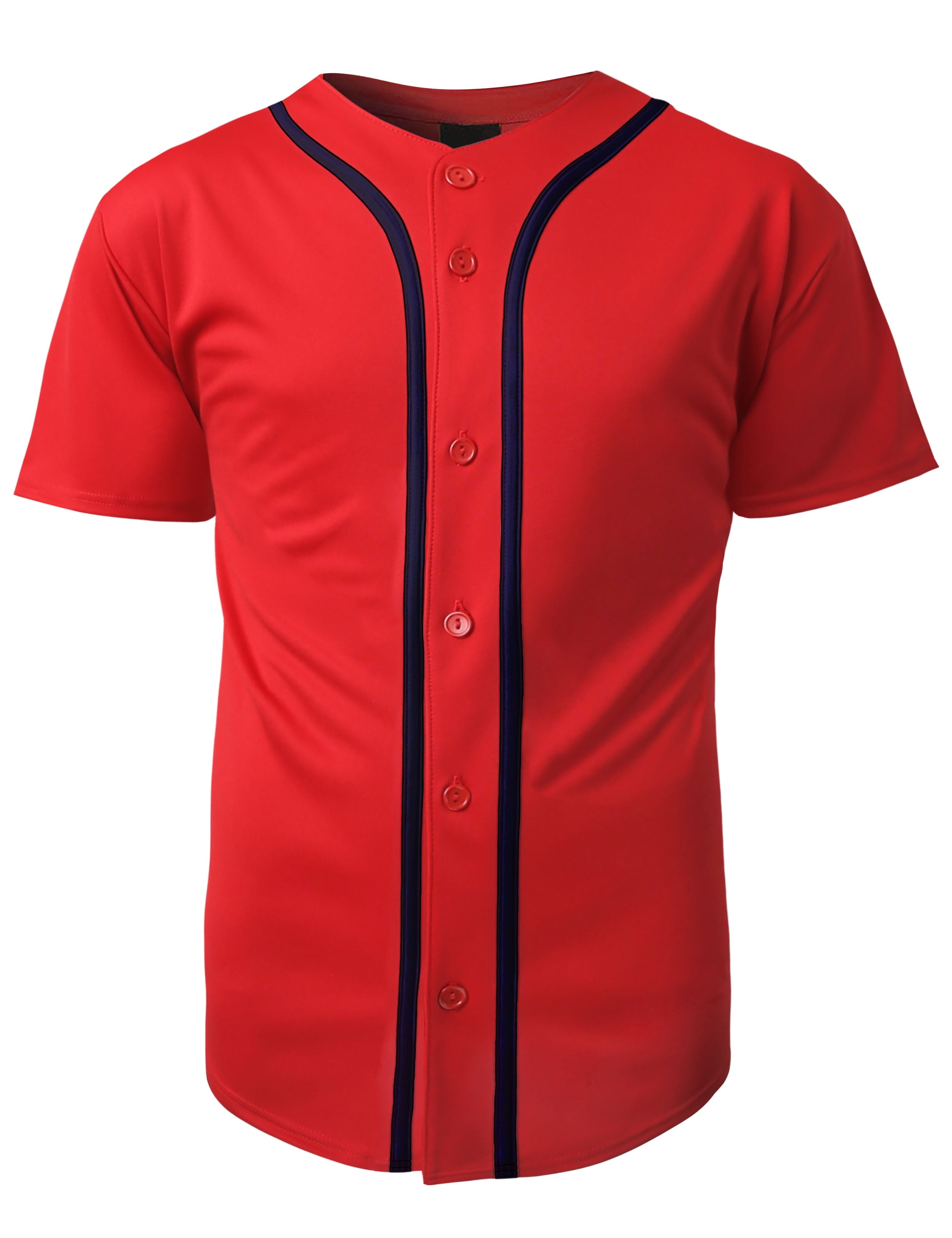 Hat and Beyond Men's Active Baseball Button Down Jersey Sportswear