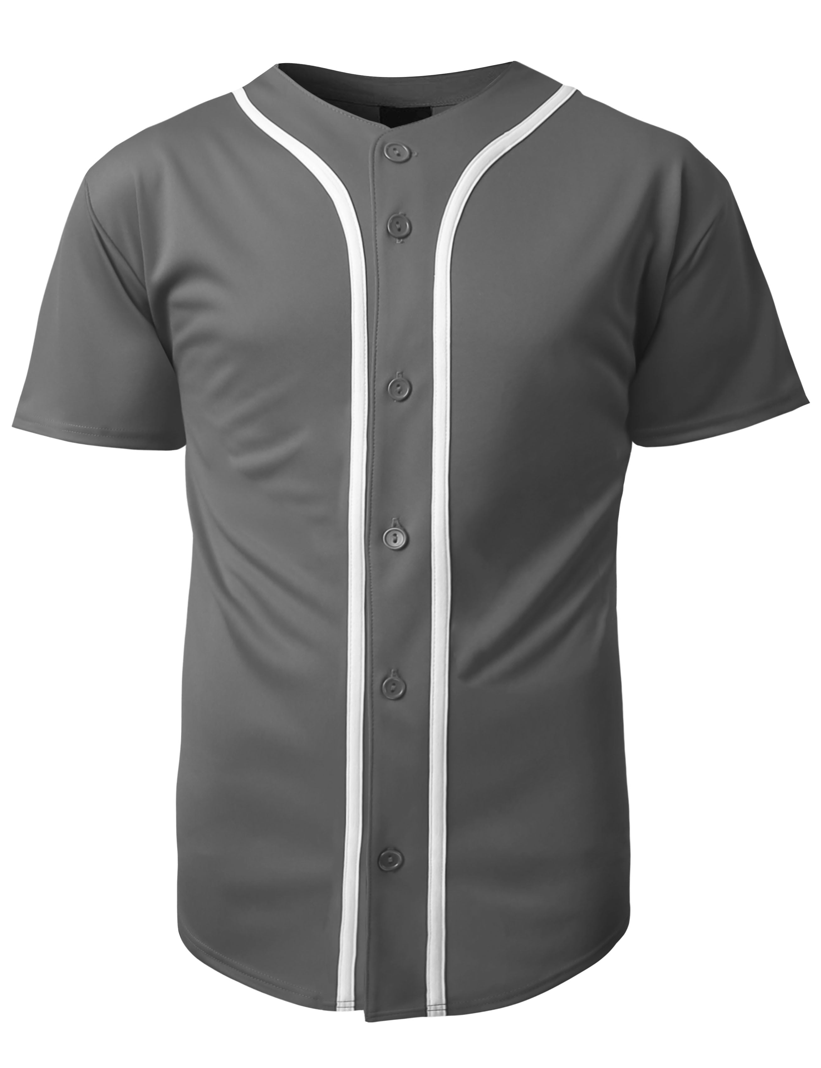 Hat and Beyond Men's Active Baseball Button Down Jersey Sportswear