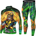 Men's Running Fitness Cooling Sportswear Camo Compression Long Sleeved Shirt + Pants Sets